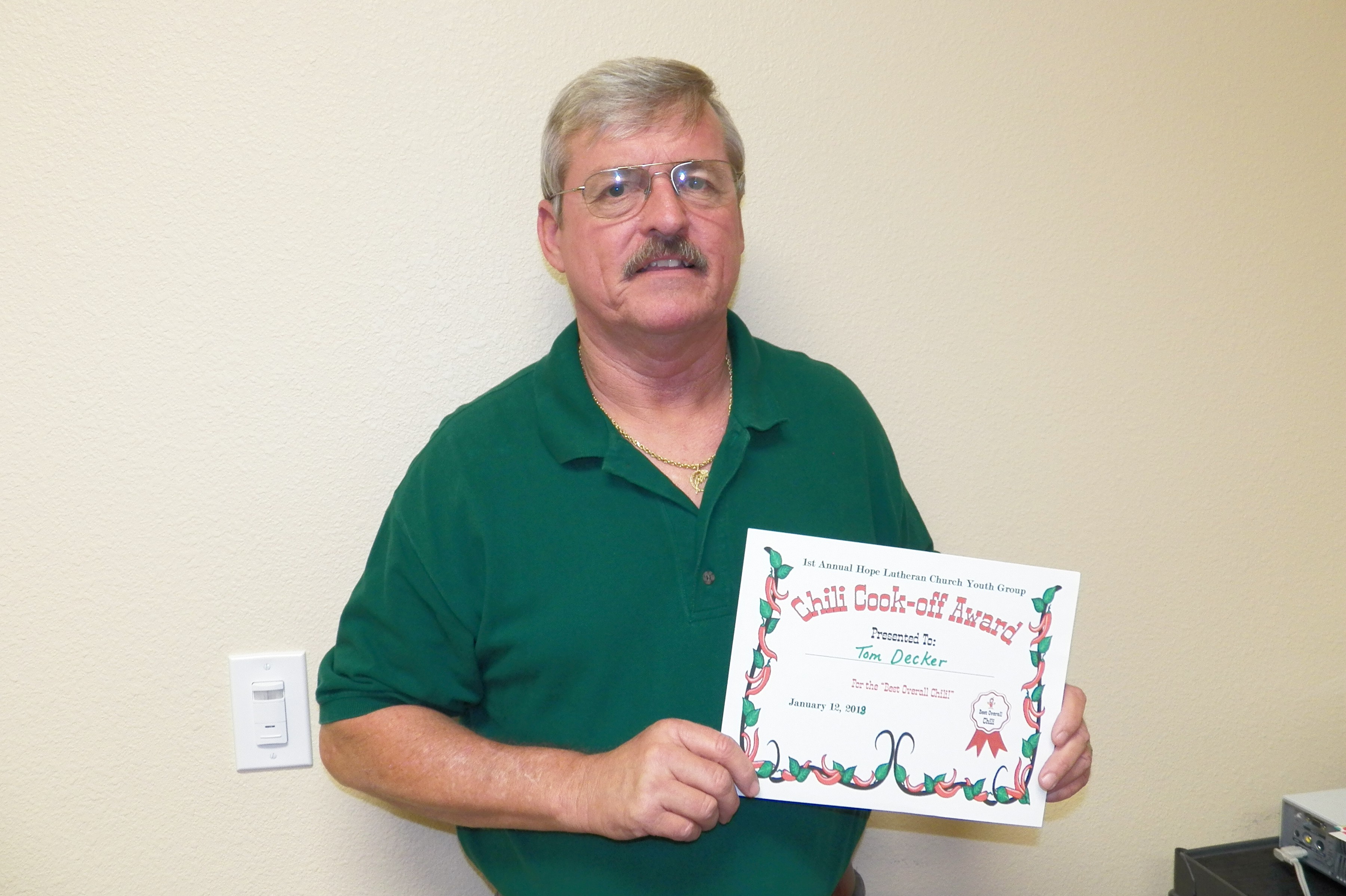 Chili Cook Off Winner 2013, Tom Decker, Sr.