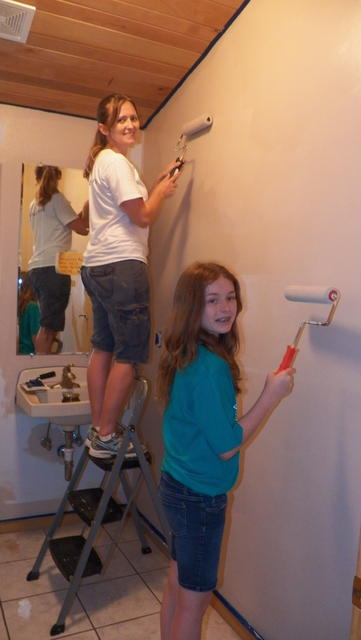 Painting one of two bathrooms