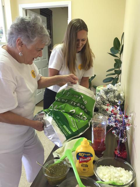 Unpacking the grilled hot dogs